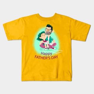 Happy Father Day Illustration Kids T-Shirt
